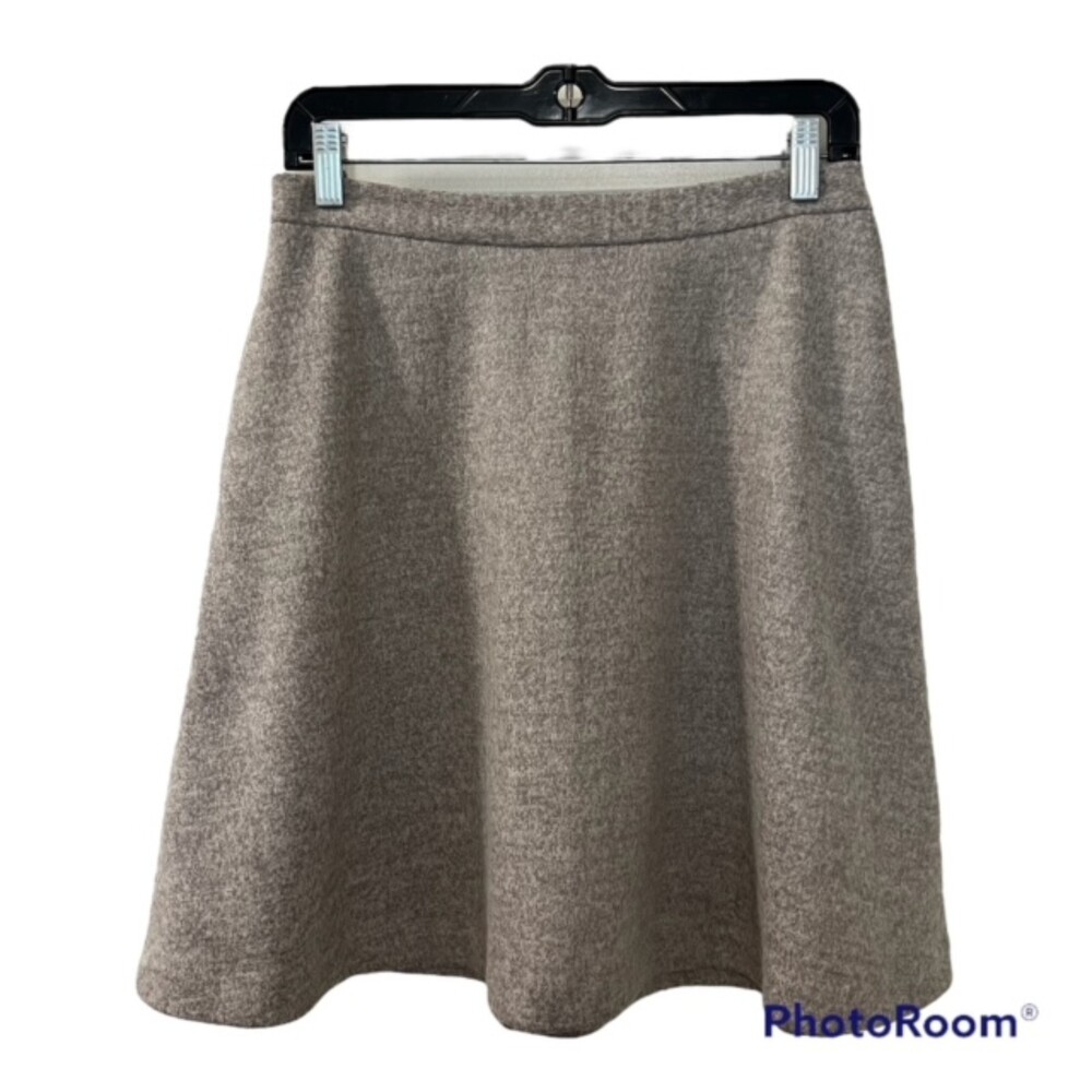 Banana Republic Womens Beige Wool Blend Pocket A Line Skater Skirt Career Size 2